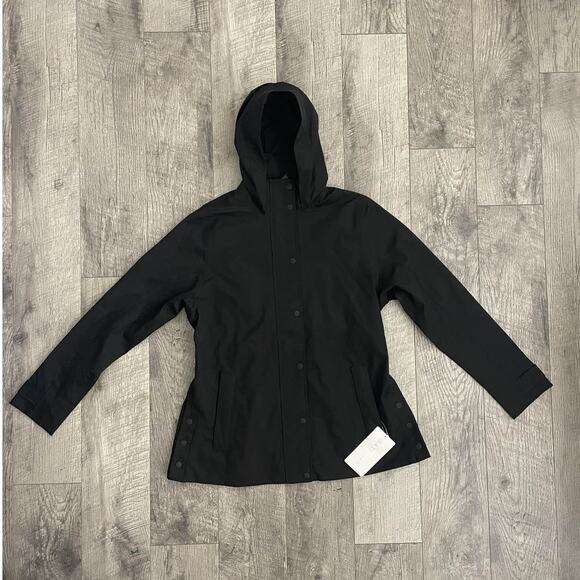 Athleta Jackets & Blazers - Athleta RainOut Sutro Long Trench Women's Black Hooded Rain Jacket